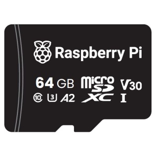 Raspberry Pi A2-Class 64GB SD - preloaded with Raspberry Pi OS 64bit (SD Adaptor in Jewel case)