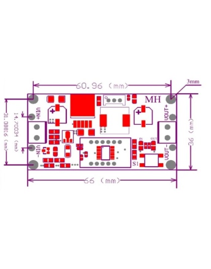 4V to 40V DC to DC Step Down LM2596 Voltage Regulator Converter Module - Blue