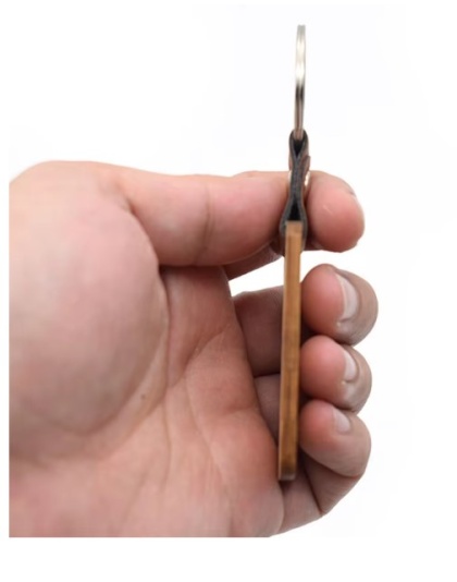 Consumable Keyring Kit 6mm Bamboo and Leather Rectangular - Pack of 10 (To go with Laser Etcher )