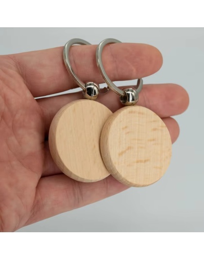 Consumable Keyring Kit Round Wooden - Pack of 10 (To go with Laser Etcher )