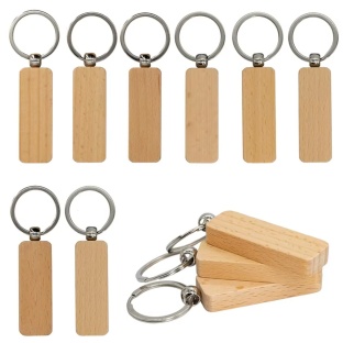 Consumable Keyring Kit Rectangle Wooden - Pack of 10 (To go with Laser Etcher )