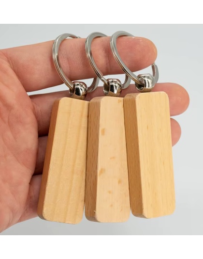 Consumable Keyring Kit Rectangle Wooden - Pack of 10 (To go with Laser Etcher )