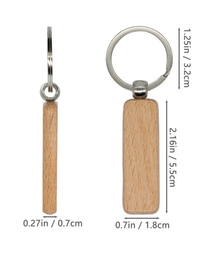 Consumable Keyring Kit Rectangle Wooden - Pack of 10 (To go with Laser Etcher )