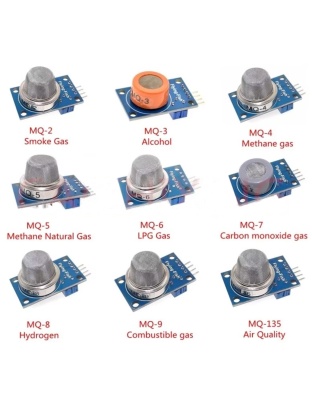 9Pcs MQ2 MQ-3 MQ-4 MQ-5 MQ-6 MQ-7 MQ-8 MQ-9 MQ-135 Sensor Module kit