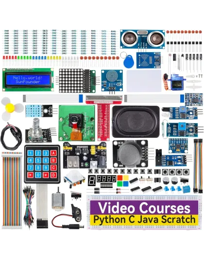 SunFounder Raspberry Pi Ultimate Starter Kit - Raphael Starter kit for Raspberry Pi 5/4B/3B+/3B/Zero 2W, RoHS Compliant, Video Courses