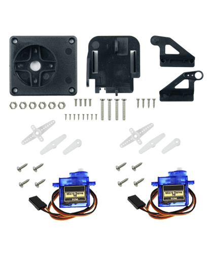 2-Axis FPV Camera Cradle Head w/ 9g Dual Servo / Steering Gear for Robot / R/C Car - Black   Blue