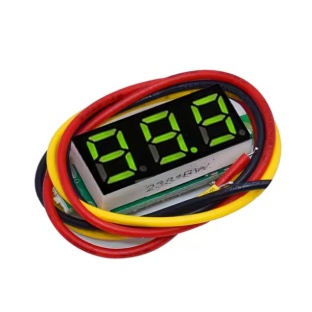 DC 4.5-30V powered, 0-100V measure 3 Wire LED Voltmeter 0.28 inch display - green