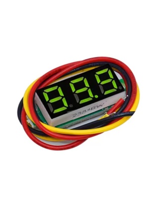 DC 4.5-30V powered, 0-100V measure 3 Wire LED Voltmeter 0.28 inch display - green