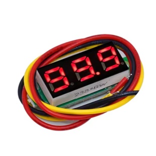 DC 4.5-30V powered, 0-100V measure 3 Wire LED Voltmeter 0.28 inch display - red