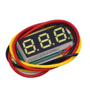 DC 4.5-30V powered, 0-100V measure 3 Wire LED Voltmeter 0.28 inch display - yellow