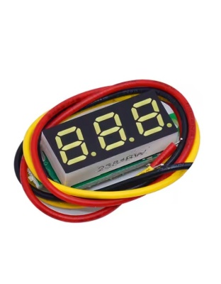DC 4.5-30V powered, 0-100V measure 3 Wire LED Voltmeter 0.28 inch display - yellow