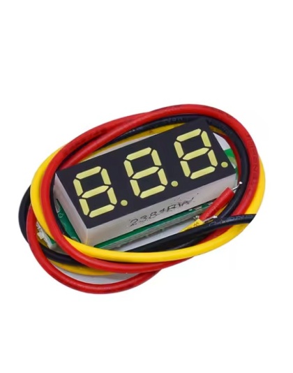 DC 4.5-30V powered, 0-100V measure 3 Wire LED Voltmeter 0.28 inch display - yellow