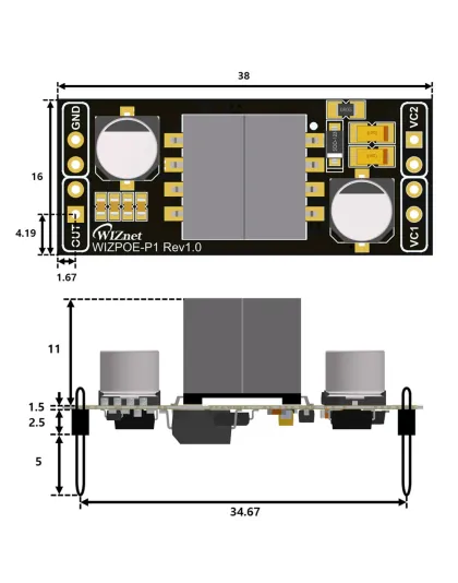 WIZnet WIZPoE-P1 PoE Module
