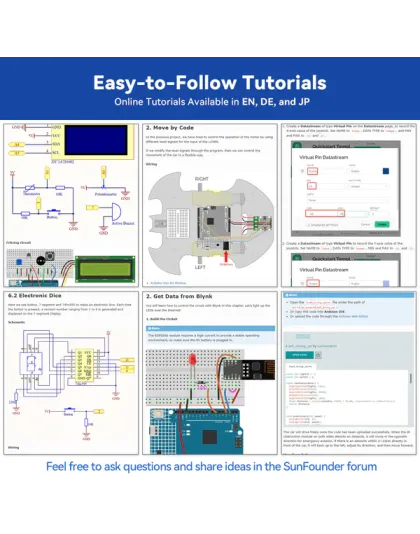 SunFounder 3 in 1 Ultimate Starter Kit with Original Arduino Uno R4 Minima