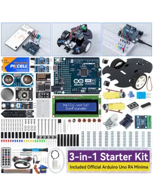 SunFounder 3 in 1 Ultimate Starter Kit with Original Arduino Uno R4 Minima