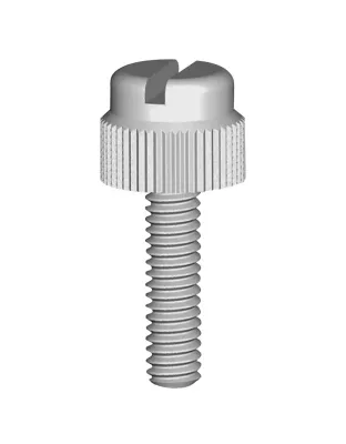 Slotted Knurled Nylon screw M4 x 16 each