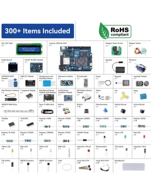 SunFounder Elite Explorer Kit with Original Arduino Uno R4 WiFi, RoHS Compliant, Online Tutorials &amp; Video Courses for Beginners &amp; Engineers