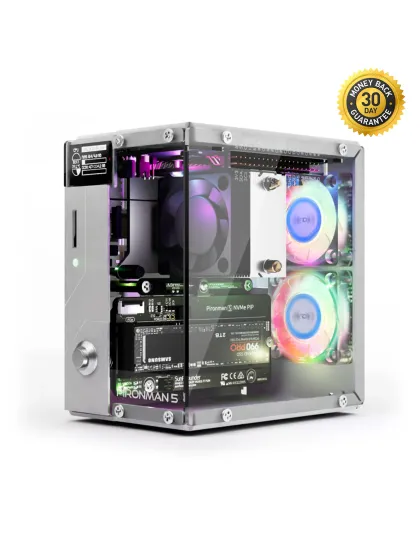 Sunfounder Pironman 5 NVMe M.2 SSD PCIe Mini PC Case for Raspberry Pi 5 Hailo-8L AI accelerator with Tower Cooler+Dual RGB Fans