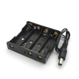  4xAA Battery Holder with DC 5.5mm x 2.1mm Jack