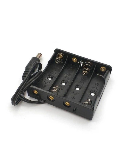  4xAA Battery Holder with DC 5.5mm x 2.1mm Jack
