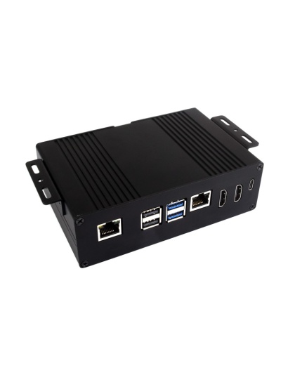 Multi-functional All-in-one Mini-Computer Kit Designed for Raspberry Pi 5, Aluminum Alloy Case, PCIe to Gigabit Ethernet adapter board inside