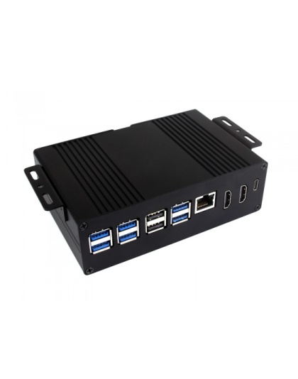 Multi-functional All-in-one Mini-Computer Kit Designed for Raspberry Pi 5, Aluminum Alloy Case, PCIe to 4-ch USB 3.2 Gen1 adapter board inside