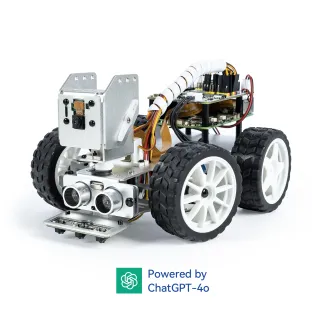 SunFounder Picar-X AI Video Robot Car Kit for Raspberry Pi 5/4/3B+/3B, ChatGPT-4o Enabled with Voice Command &amp; Video Recognition, Python, Scratch, Camera, Mic, Rechargeable Batterry