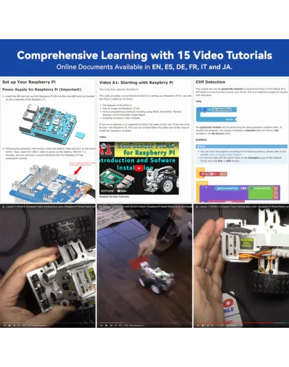 SunFounder Picar-X AI Video Robot Car Kit for Raspberry Pi 5/4/3B+/3B, ChatGPT-4o Enabled with Voice Command &amp; Video Recognition, Python, Scratch, Camera, Mic, Rechargeable Batterry