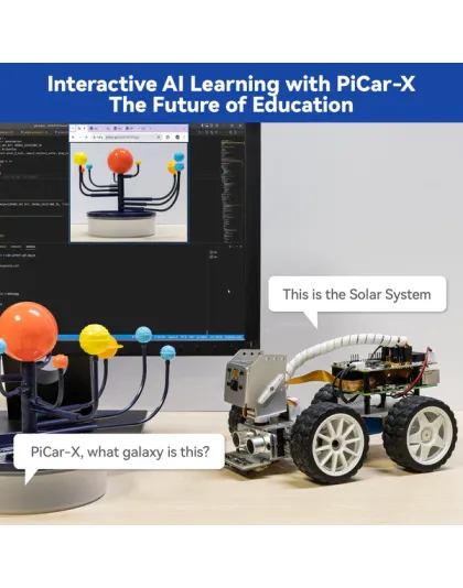 SunFounder Picar-X AI Video Robot Car Kit for Raspberry Pi 5/4/3B+/3B, ChatGPT-4o Enabled with Voice Command &amp; Video Recognition, Python, Scratch, Camera, Mic, Rechargeable Batterry