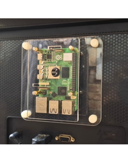Clear Acrylic Raspberry Pi 3B/3B+/4/5 open VESA Lite case/bracket(for 100x100 mount)