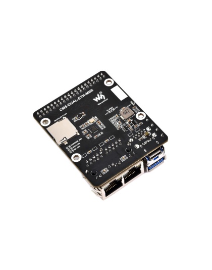 Mini Dual Gigabit Ethernet Base Board Designed for Raspberry Pi Compute Module 5(Not Included)