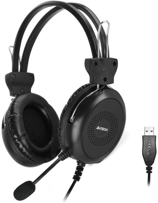 A4 Tech Hu-30 Headphones with Microphone USB - Black