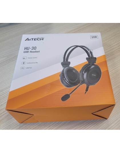 A4 Tech Hu-30 Headphones with Microphone USB - Black