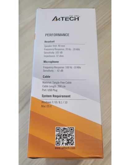 A4 Tech Hu-30 Headphones with Microphone USB - Black