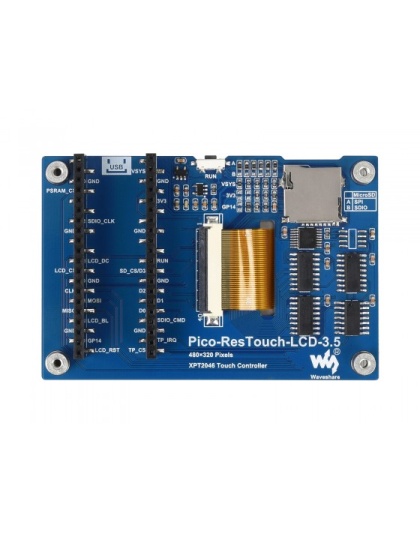 3.5inch Touch Display Module for Raspberry Pi Pico, 65K Colors, 480×320, SPI