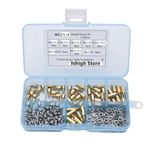 180pcs/set M2.5 Hex Brass Standoffs