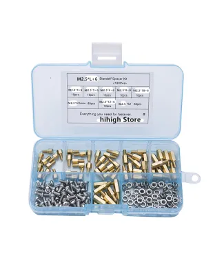 180pcs/set M2.5 Hex Brass Standoffs