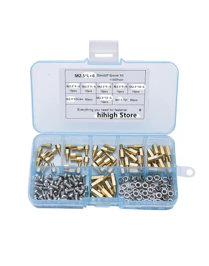 180pcs/set M2.5 Hex Brass Standoffs