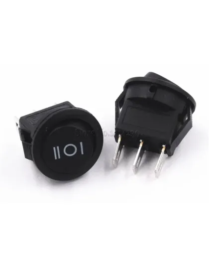 Mini Round black 3 Pin SPDT ON-OFF-ON Rocker Switch