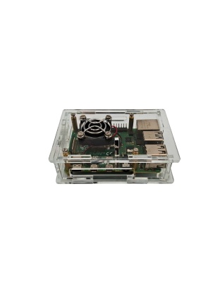 Clear Acrylic Raspberry Pi 4 Case(A), Fully closed case with fan mounting holes