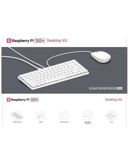Official Raspberry Pi 500+ EU Desktop kit