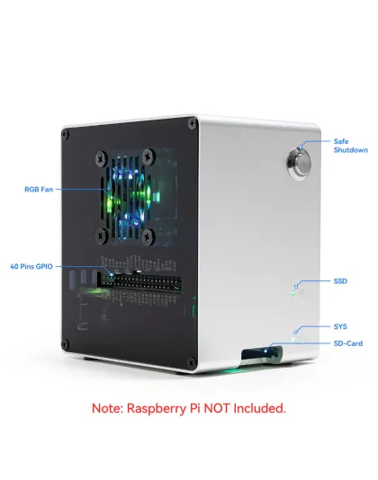 Sunfounder Pironman 5-Mini NVMe M.2 SSD PCIe Mini PC Case for Raspberry Pi 5