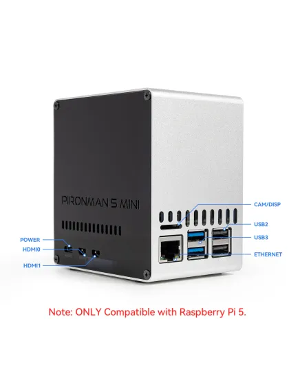 Sunfounder Pironman 5-Mini NVMe M.2 SSD PCIe Mini PC Case for Raspberry Pi 5