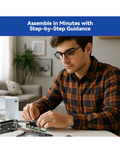 Sunfounder Pironman 5-Mini NVMe M.2 SSD PCIe Mini PC Case for Raspberry Pi 5