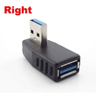 90 Degree Angle USB 3.0 Type A Male to Female - RIGHT