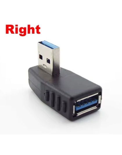 90 Degree Angle USB 3.0 Type A Male to Female - RIGHT