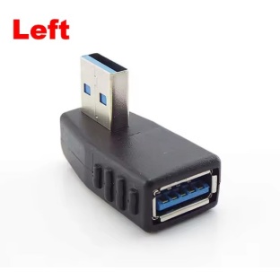90 Degree Angle USB 3.0 Type A Male to Female - LEFT