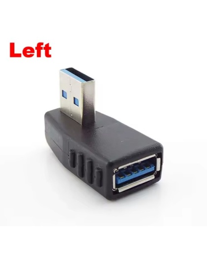 90 Degree Angle USB 3.0 Type A Male to Female - LEFT