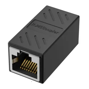 RJ45 Cat5e Straight Network Cable Ethernet LAN Coupler black