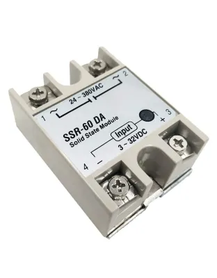 Solid State Relay SSR-60DA 3-32VDC 50A/250V Output 24-380VAC without Cover